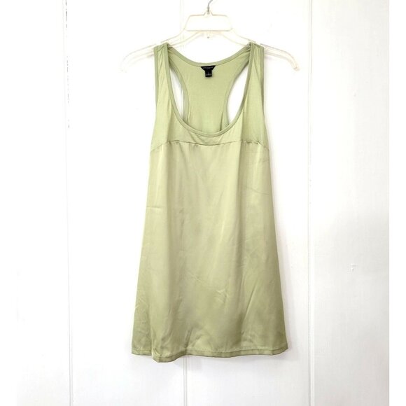 Ann Taylor Tops - Ann Taylor Satin and Jersey Racer Back Tank Top Celery Green Size Large
